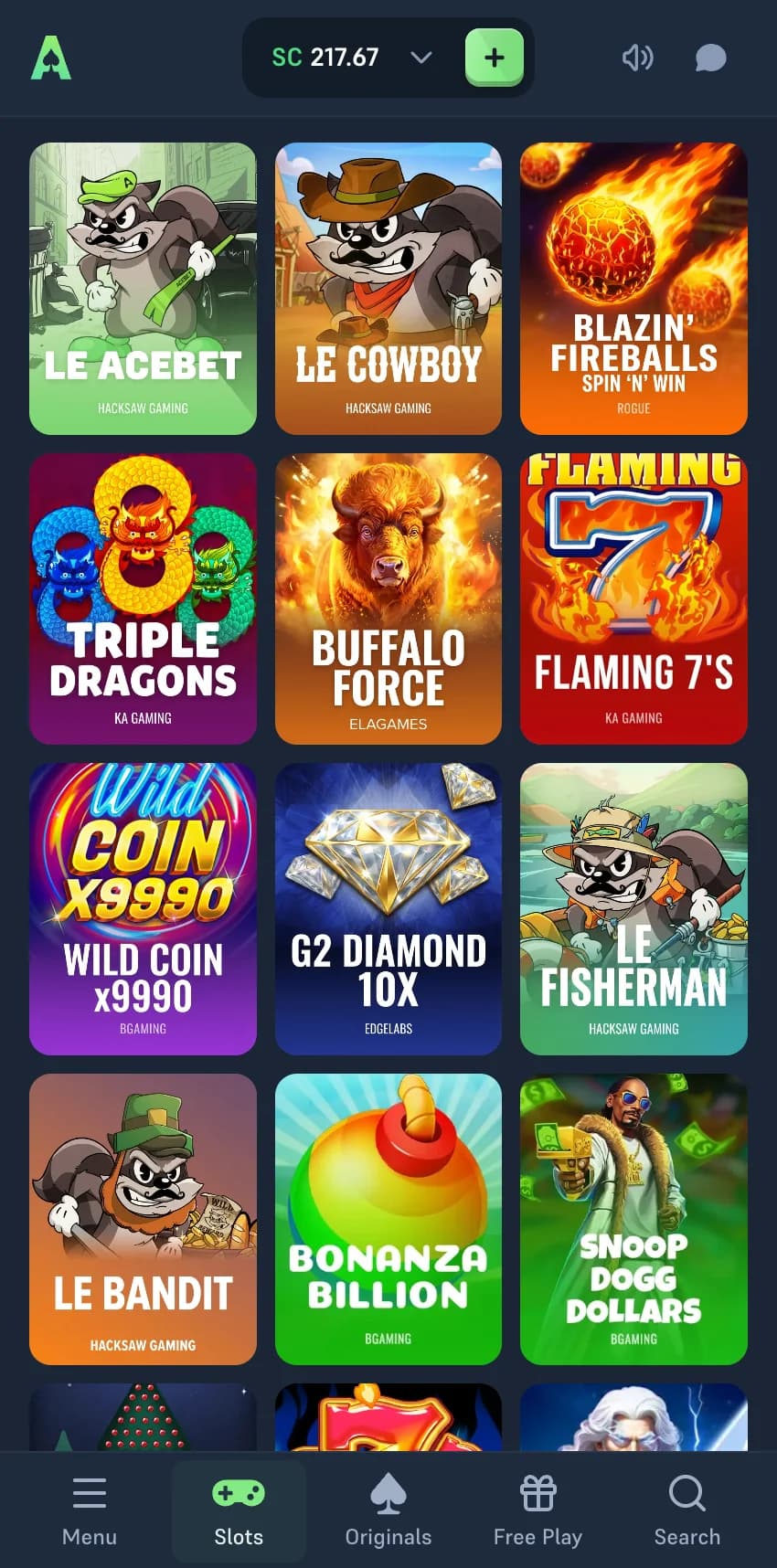 Acebet mobile site preview on iPhone